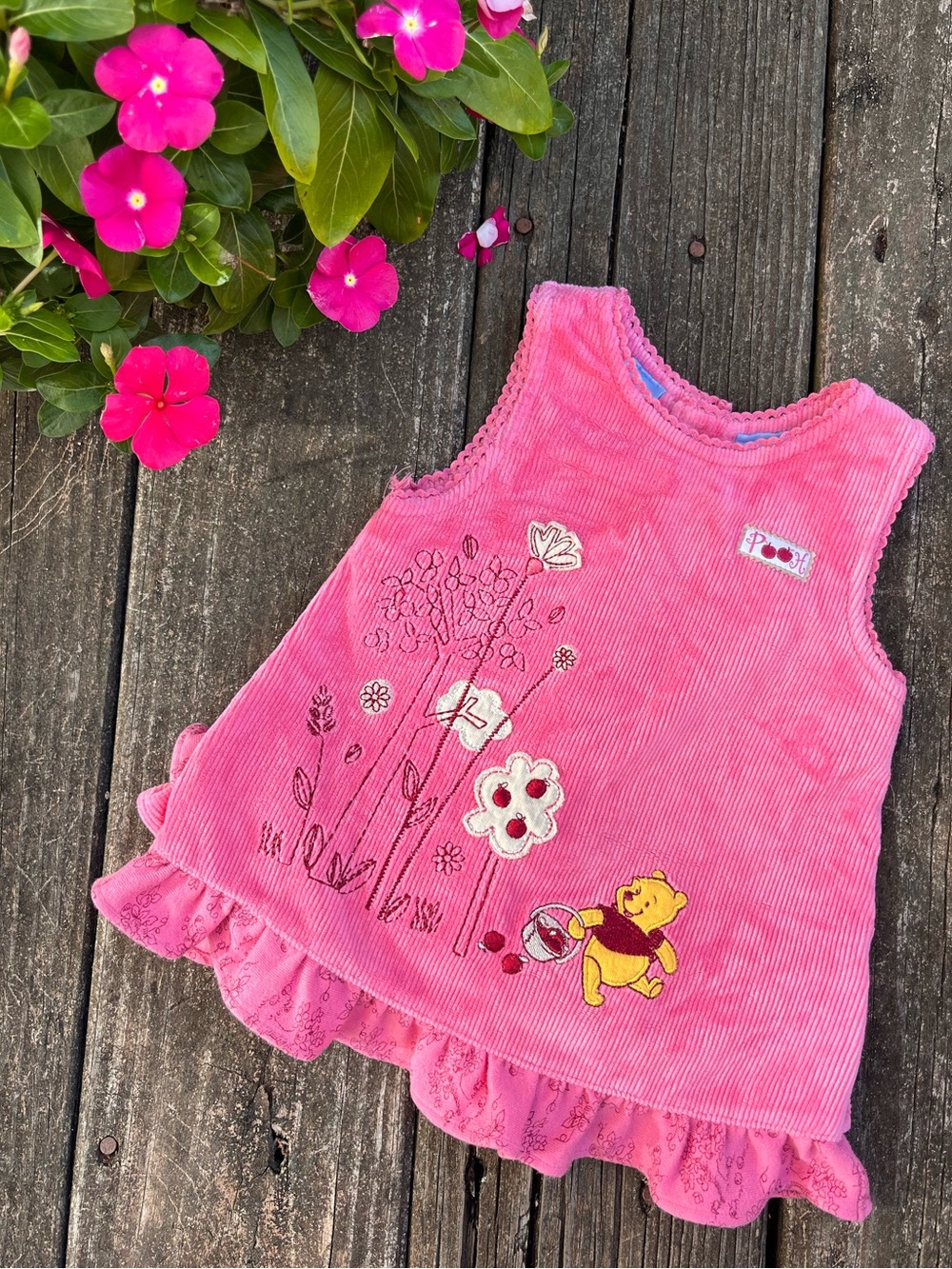 Vintage Y2K Pink Winnie the Pooh Corduroy Dress